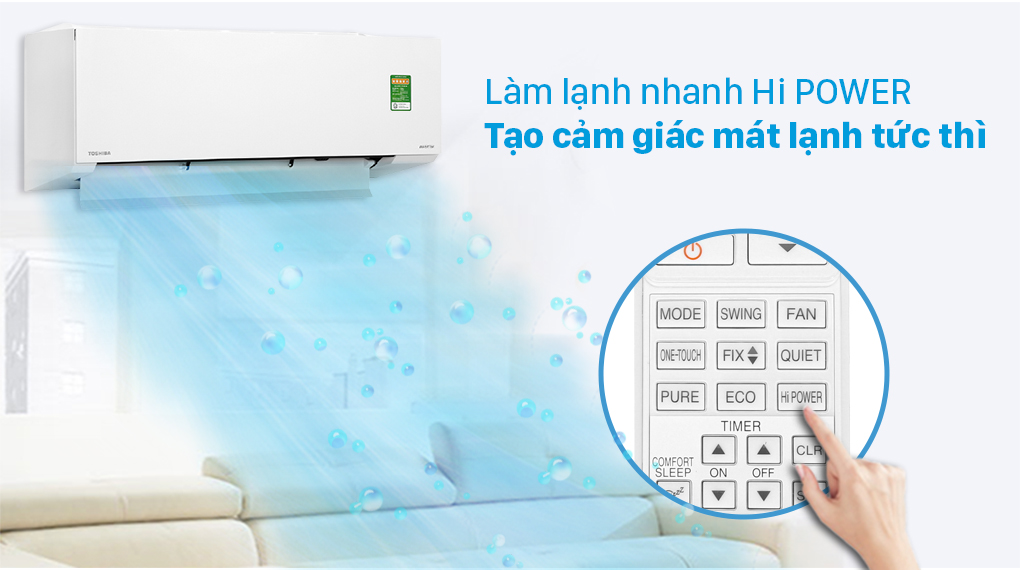 Máy lạnh - Toshiba Inverter 1.0 HP RAS-H10E2KCVG-V - Xuất sứ Thái Lan